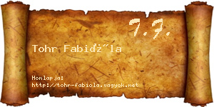 Tohr Fabióla névjegykártya